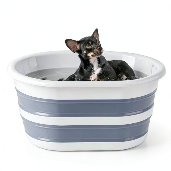 Pavo Collapsible Pet Bathtub Portable Foldable Grey Green-4