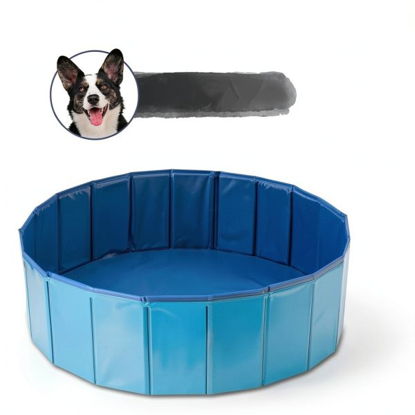 NATGAI Foldable Dog Whelping Box PVC Pet Pool Bath-1