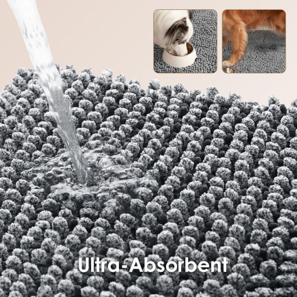 EHEYCIGA Dog Door Mat Super Absorbent Non Slip Chenille-2