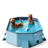 Peteast Dog Pool Blue PVC Foldable Pet Bath Tub-1