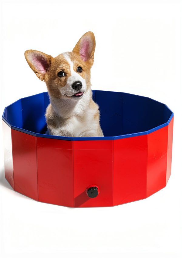 PETMAKER Collapsible Dog Pool Durable PVC Pet Bath Tub-5