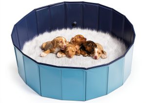 NATGAI Foldable Dog Whelping Box PVC Pet Pool Bath-0