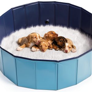 NATGAI Foldable Dog Whelping Box PVC Pet Pool Bath-0