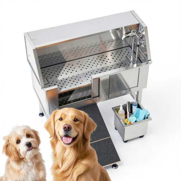 TMGSK Dog Bathtub Stainless Steel Adjustable Height Pet-7