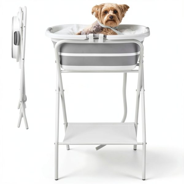 YUEPET Elevated Dog Bathtub Collapsible Stainless Steel-0