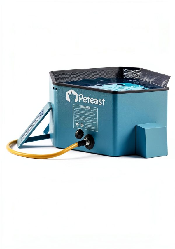 Peteast Dog Pool Blue PVC Foldable Pet Bath Tub-4