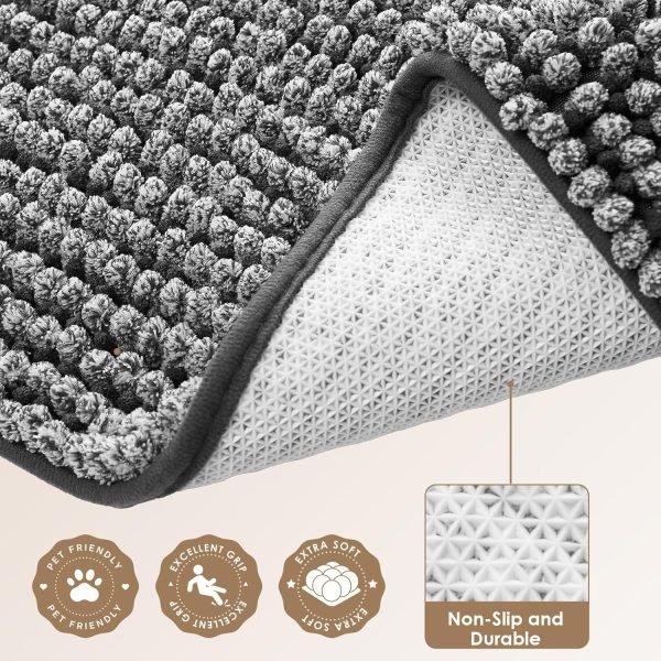 EHEYCIGA Dog Door Mat Super Absorbent Non Slip Chenille-5