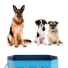 Peteast Dog Pool Blue PVC Foldable Pet Bath Tub-6