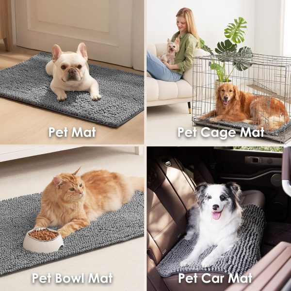 EHEYCIGA Dog Door Mat Super Absorbent Non Slip Chenille-8