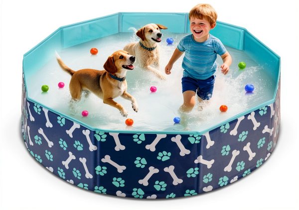 HaoVrisn Foldable Dog Pool Anti-Slip PVC Portable Pet Bath-0