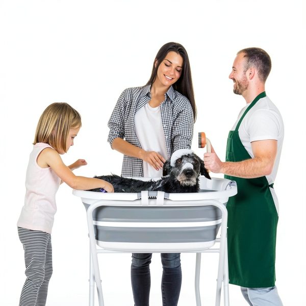 YUEPET Elevated Dog Bathtub Collapsible Stainless Steel-6