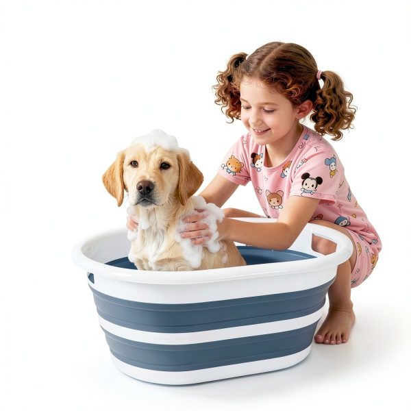 Pavo Collapsible Pet Bathtub Portable Foldable Grey Green-1