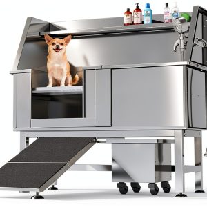 TMGSK Dog Bathtub Stainless Steel Adjustable Height Pet-0