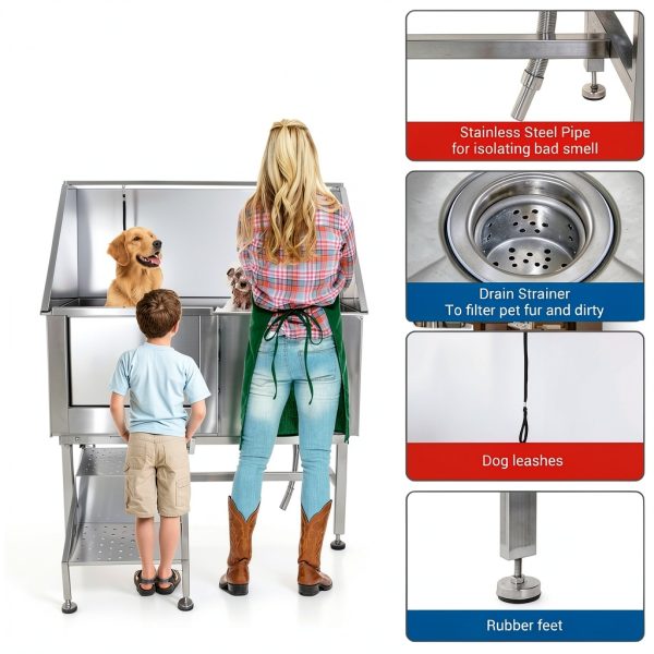 Stainless Steel Pet Wash Station PeakPursuit Adjustable-7