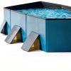 Peteast Dog Pool Blue PVC Foldable Pet Bath Tub-3