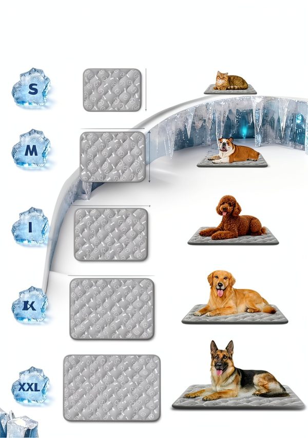 Rywell Dog Cooling Mat Gray Blue Arc-Chill Fabric Large-7