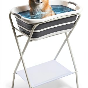 KHROOLT Elevated Dog Bathtub Foldable Design Pet Grooming-0