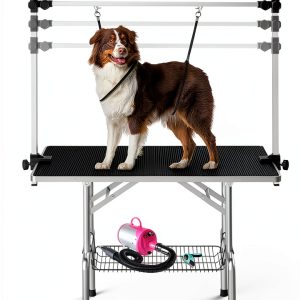 Lyromix Dog Grooming Table Adjustable Foldable Professional-0