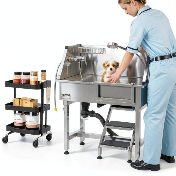 VEVOR Dog Grooming Tub Anti Slip Leak Proof Pet Wash Station-7