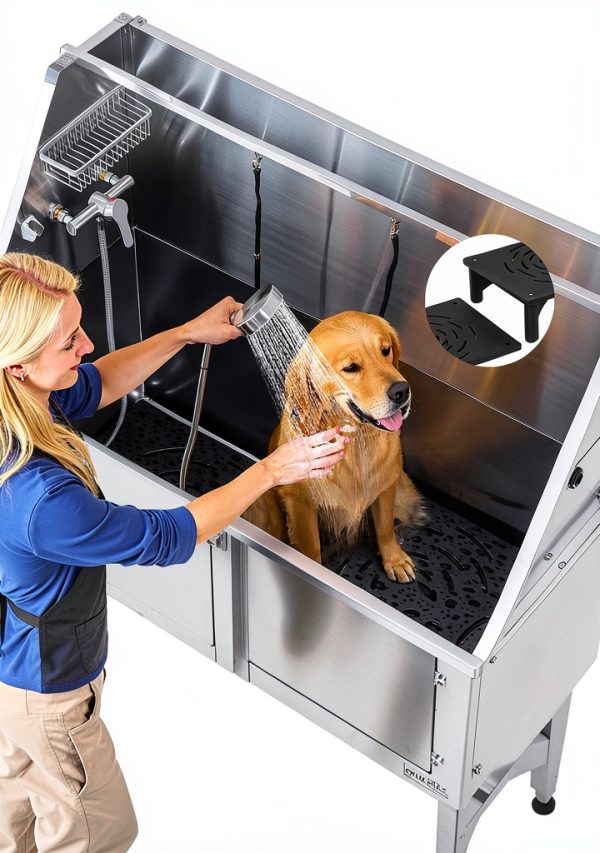 VEVOR Dog Grooming Tub with Faucets Showerhead Non-Slip-3