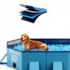 Peteast Dog Pool Blue PVC Foldable Pet Bath Tub-2