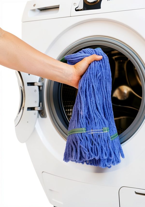 Matthew Cleaning Mop Head 5" Wide Looped Cotton Blend Medium Blue-5