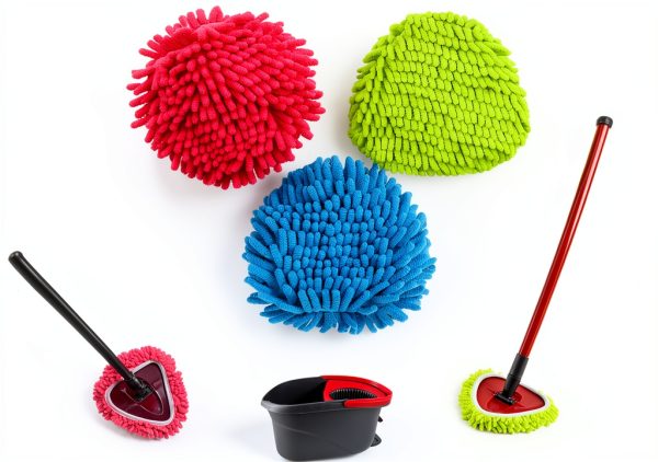 Spin Mop Heads 3 Pack Replacement for Ocedar 1 Tank – Green Blue Red-0