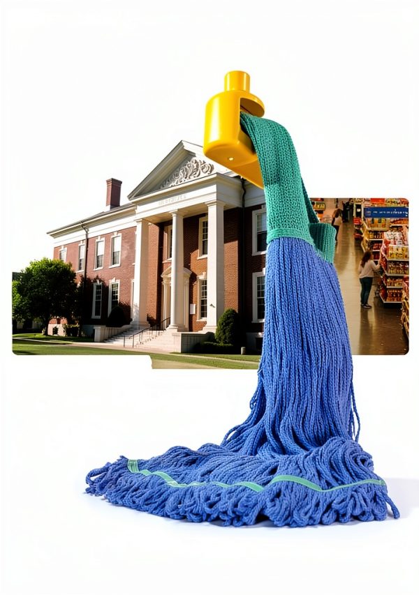 Matthew Cleaning Mop Head 5" Wide Looped Cotton Blend Medium Blue-6