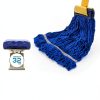KLEEN HANDLER Blended Loop End Heavy Duty Mop Head Replacement, Wet Mop Refills for Industrial and Commercial Use, Dark Blue, 32 Oz (3-Pack)-4
