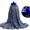 Matthew Cleaning Screw on Wet Mop Replacement Heads Blue Medium 3‑Pack-3