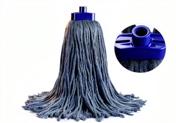 Matthew Cleaning Screw on Wet Mop Replacement Heads Blue Medium 3‑Pack-3