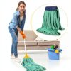 Lallisa 10 Pcs Commercial Mop Head Replacement Green 18oz Microfiber-3