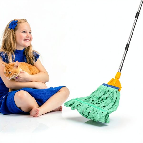Lallisa 10 Pcs Commercial Mop Head Replacement Green 18oz Microfiber-4