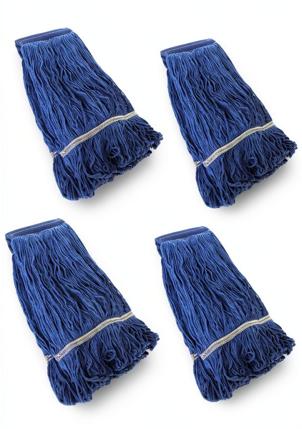 Commercial String Mop Head ZOEYES 4 Loop End Duty 6 Inch Blue-0
