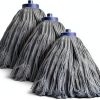 Matthew Cleaning Screw on Wet Mop Replacement Heads Blue Medium 3‑Pack-0