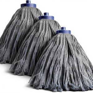 Matthew Cleaning Screw on Wet Mop Replacement Heads Blue Medium 3‑Pack-0