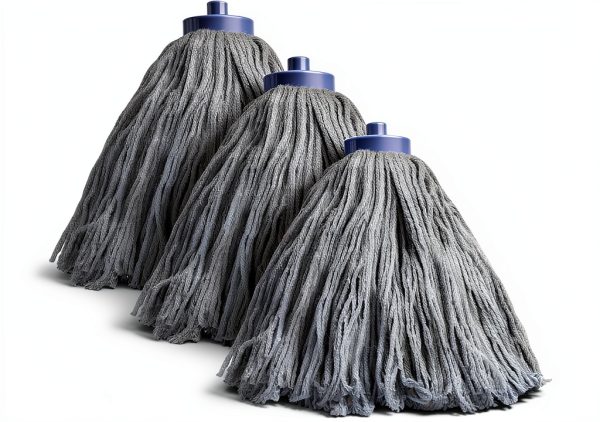 Matthew Cleaning Screw on Wet Mop Replacement Heads Blue Medium 3‑Pack-0