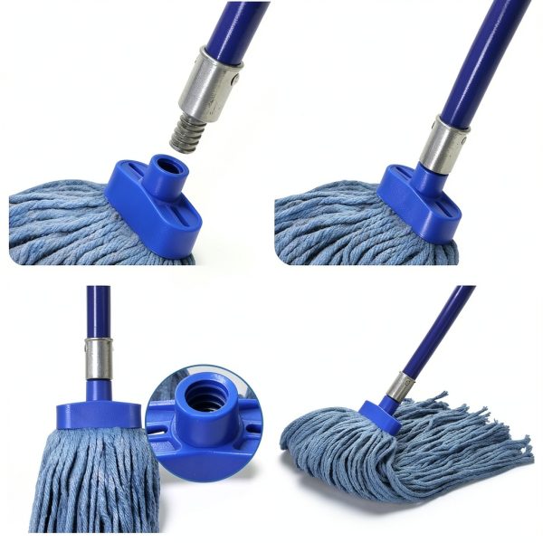Matthew Cleaning Screw on Wet Mop Replacement Heads Blue Medium 3‑Pack-5