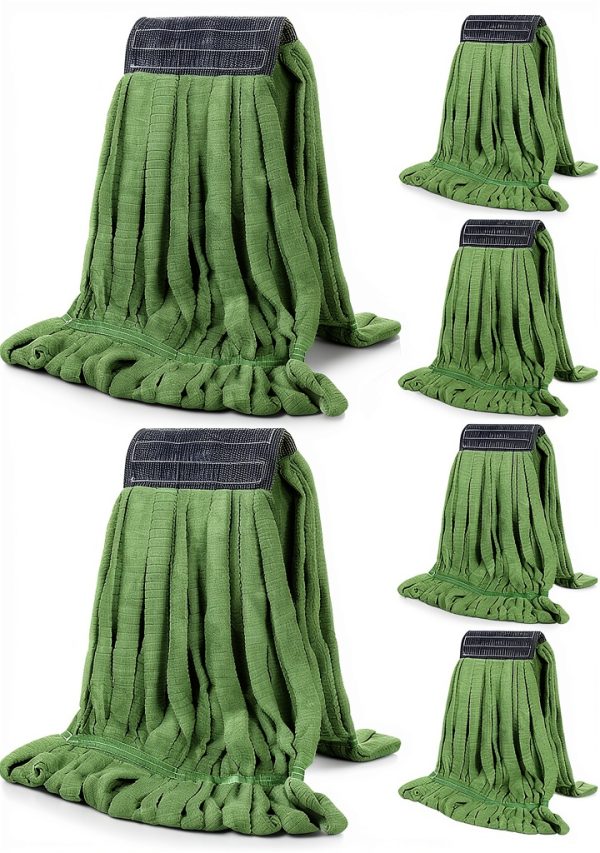 Lallisa 10 Pcs Commercial Mop Head Replacement Green 18oz Microfiber-0