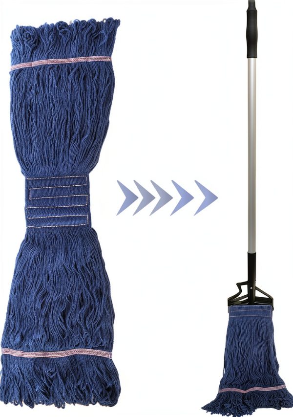 Commercial String Mop Head ZOEYES 4 Loop End Duty 6 Inch Blue-5